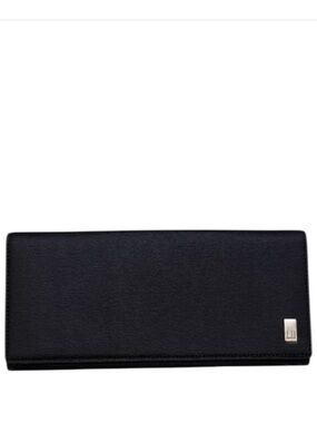 DUNHILL - BLACK SAFFIANO LEATHER LONG BIFOLD WALLET